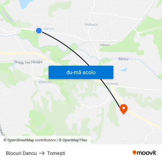 Harta de Blocuri Dancu către Tomeşti