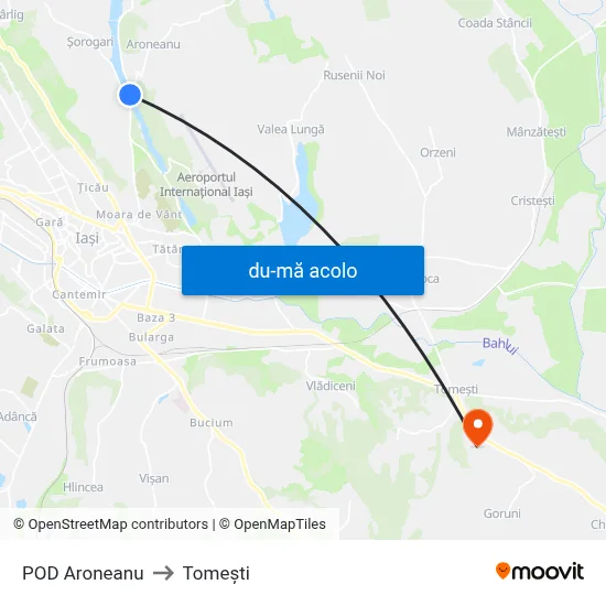 Harta de POD Aroneanu către Tomeşti