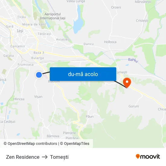 Harta de Zen Residence către Tomeşti