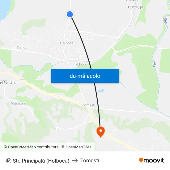 Harta de Ⓜ Str. Principală (Holboca) către Tomeşti