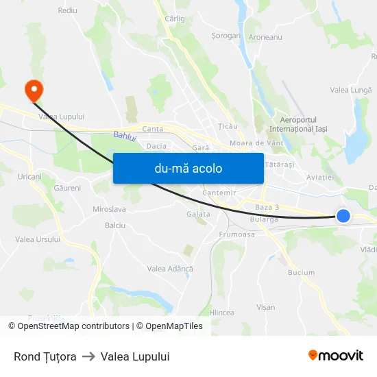 Harta de Rond Țuțora către Valea Lupului