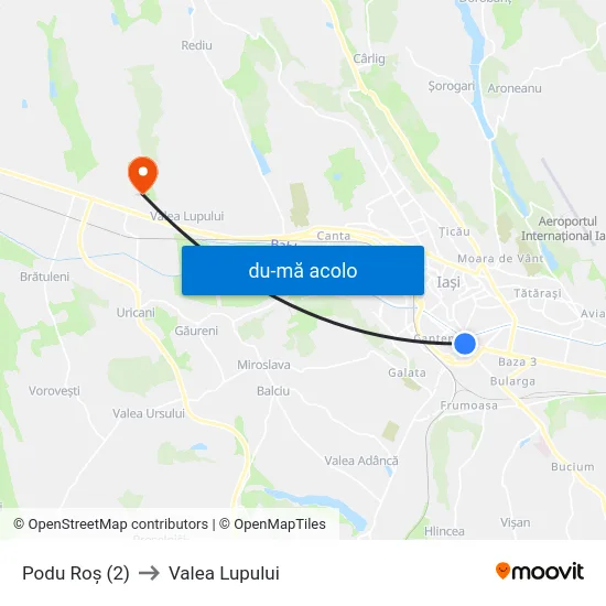 Harta de Podu Roș (2) către Valea Lupului