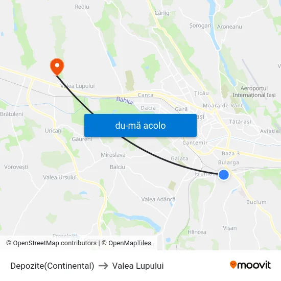 Harta de Depozite(Continental) către Valea Lupului