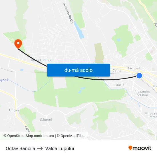 Harta de Octav Băncilă către Valea Lupului