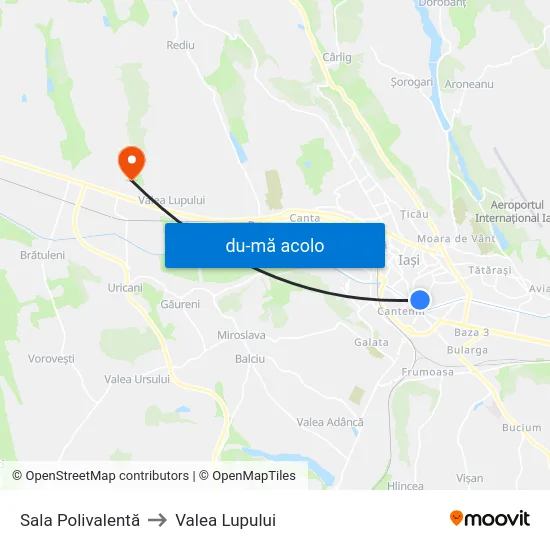 Harta de Sala Polivalentă către Valea Lupului