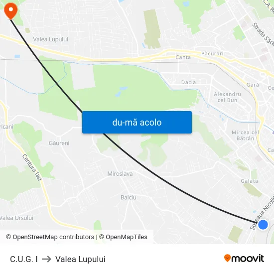 Harta de C.U.G. I către Valea Lupului