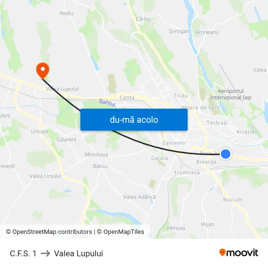 Harta de C.F.S. 1 către Valea Lupului