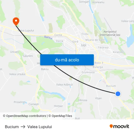 Harta de Bucium către Valea Lupului