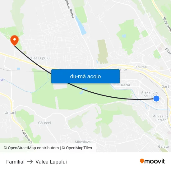 Harta de Familial către Valea Lupului