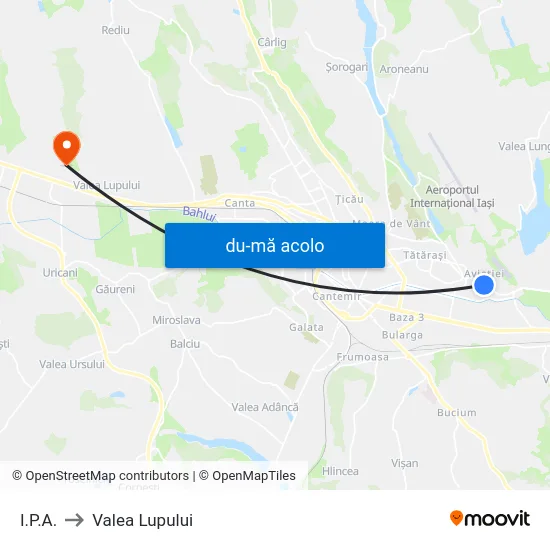 Harta de I.P.A. către Valea Lupului