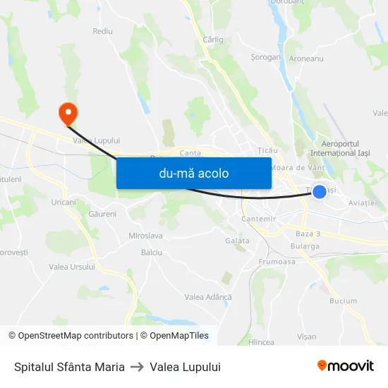 Harta de Spitalul Sfânta Maria către Valea Lupului