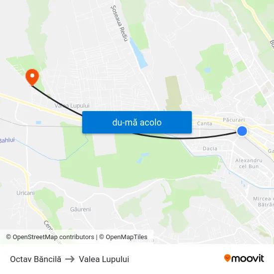 Harta de Octav Băncilă către Valea Lupului