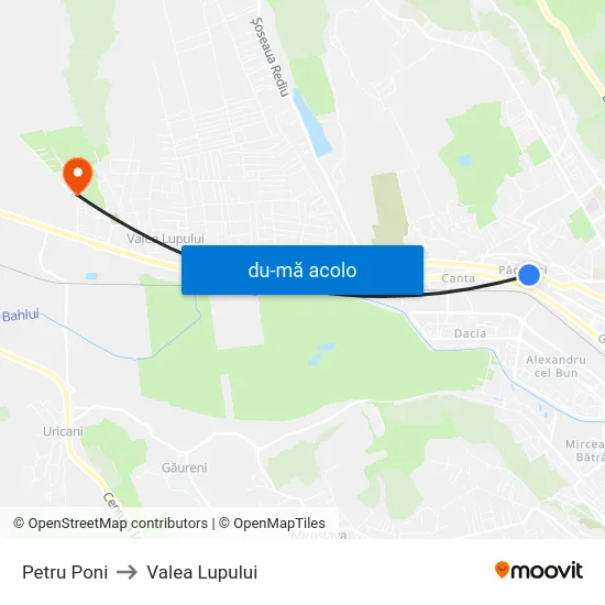 Harta de Petru Poni către Valea Lupului