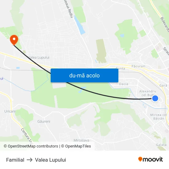 Harta de Familial către Valea Lupului