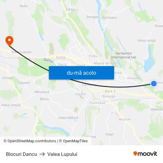 Harta de Blocuri Dancu către Valea Lupului