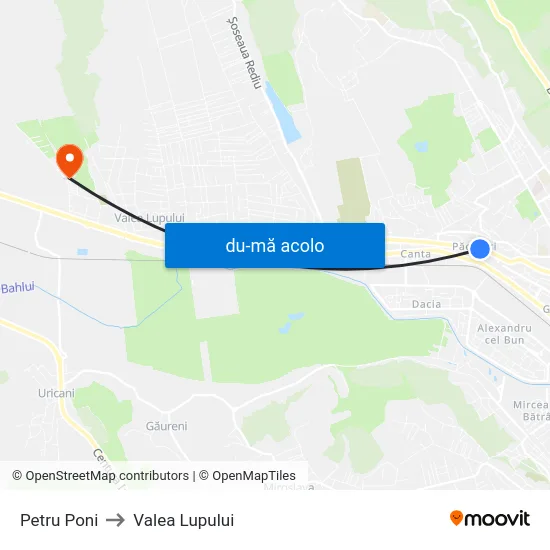 Harta de Petru Poni către Valea Lupului