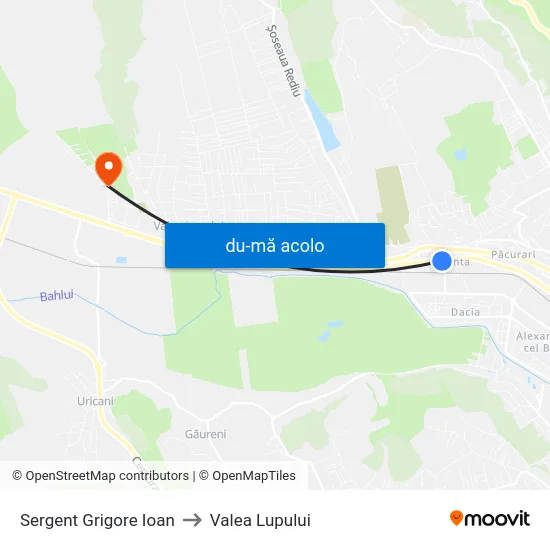 Harta de Sergent Grigore Ioan către Valea Lupului