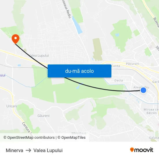 Harta de Minerva către Valea Lupului