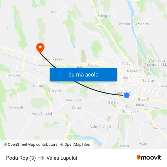 Harta de Podu Roș (3) către Valea Lupului