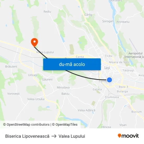 Harta de Biserica Lipovenească către Valea Lupului