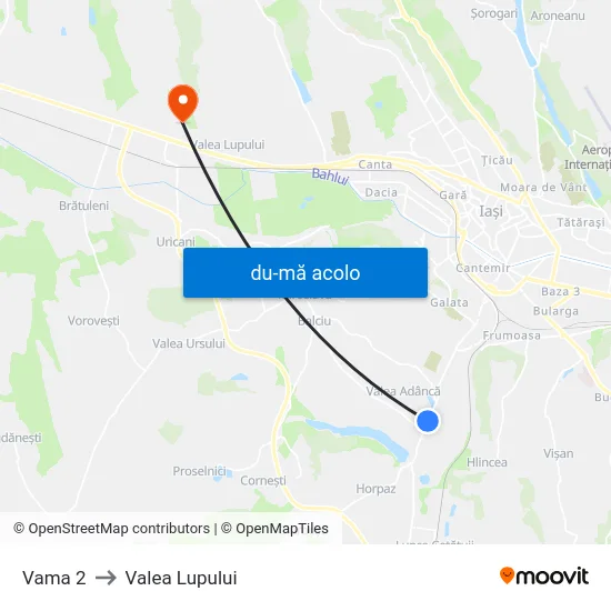 Harta de Vama 2 către Valea Lupului