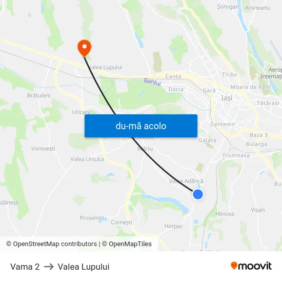 Harta de Vama 2 către Valea Lupului