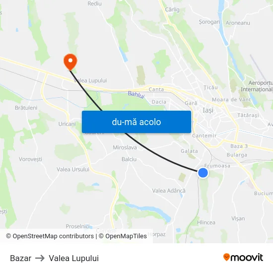 Harta de Bazar către Valea Lupului