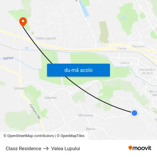 Harta de Class Residence către Valea Lupului