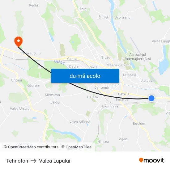 Harta de Tehnoton către Valea Lupului