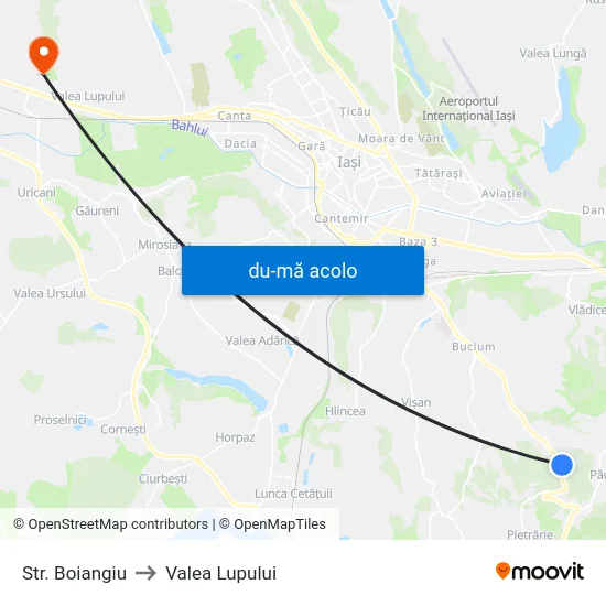 Harta de Str. Boiangiu către Valea Lupului