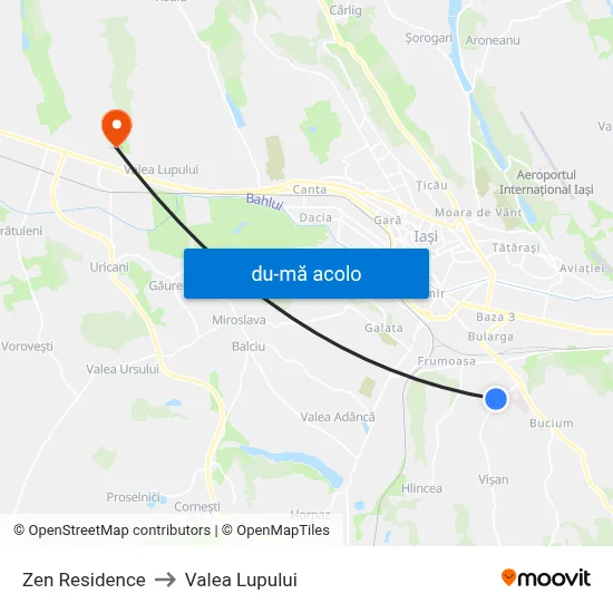 Harta de Zen Residence către Valea Lupului