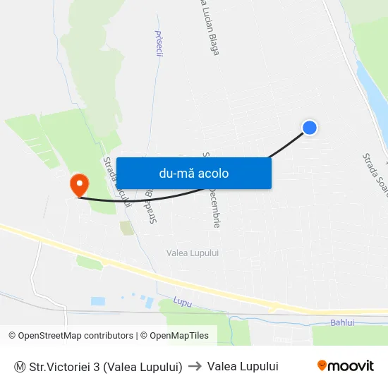 Harta de Ⓜ Str.Victoriei 3 (Valea Lupului) către Valea Lupului