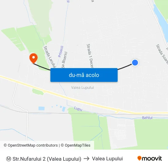 Harta de Ⓜ Str.Nufarului 2 (Valea Lupului) către Valea Lupului