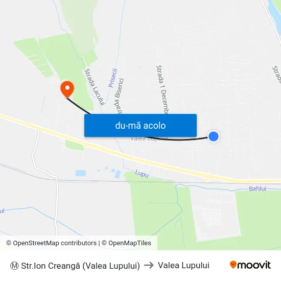 Harta de Ⓜ Str.Ion Creangă (Valea Lupului) către Valea Lupului