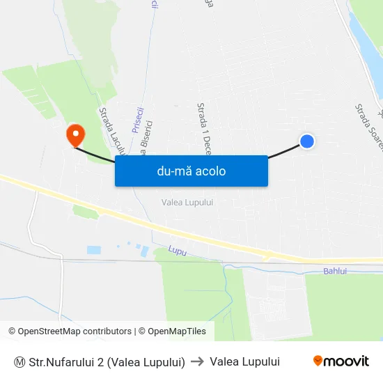 Harta de Ⓜ Str.Nufarului 2 (Valea Lupului) către Valea Lupului