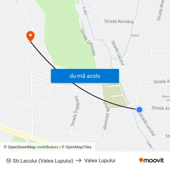 Harta de Ⓜ Str.Lacului (Valea Lupului) către Valea Lupului