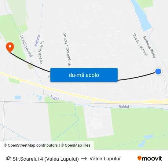 Harta de Ⓜ Str.Soarelui 4 (Valea Lupului) către Valea Lupului