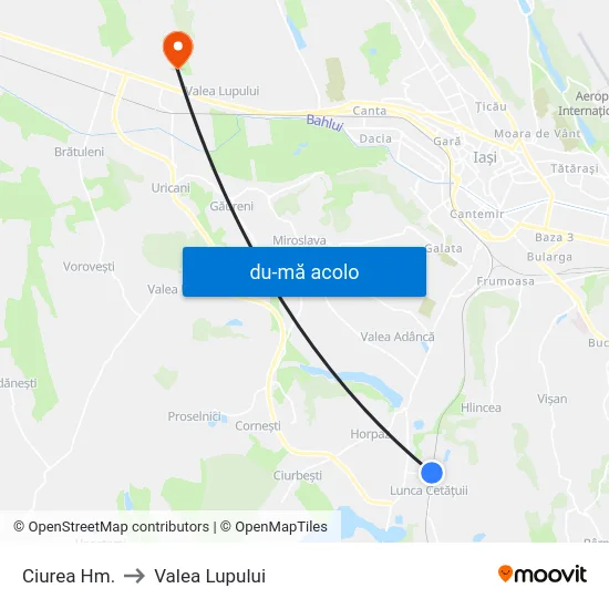 Harta de Ciurea Hm. către Valea Lupului