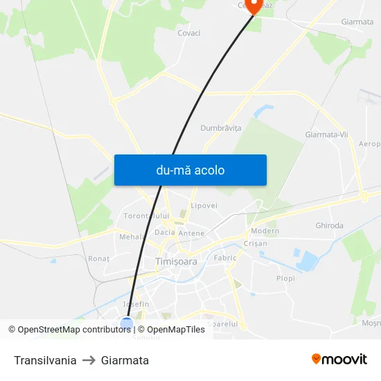 Harta de Transilvania către Giarmata