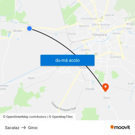 Harta de Sacalaz către Giroc