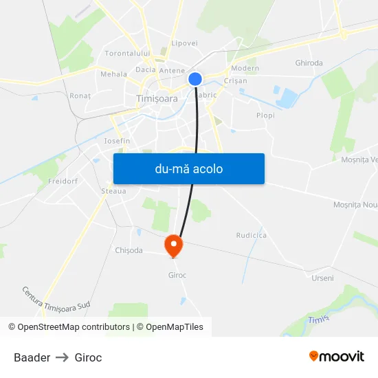 Harta de Baader către Giroc