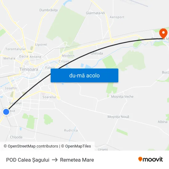 Harta de POD Calea Șagului către Remetea Mare