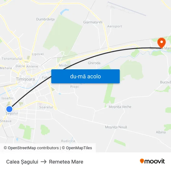 Harta de Calea Șagului către Remetea Mare