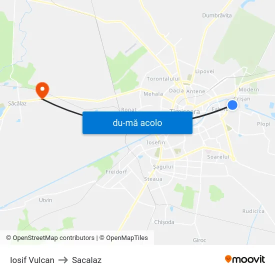 Harta de Iosif Vulcan către Sacalaz