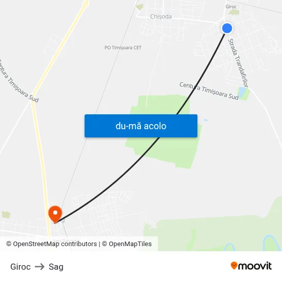 Harta de Giroc către Sag