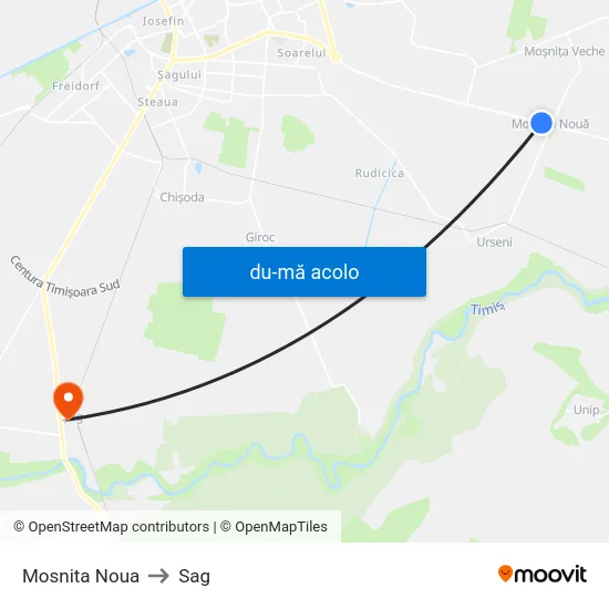 Harta de Mosnita Noua către Sag