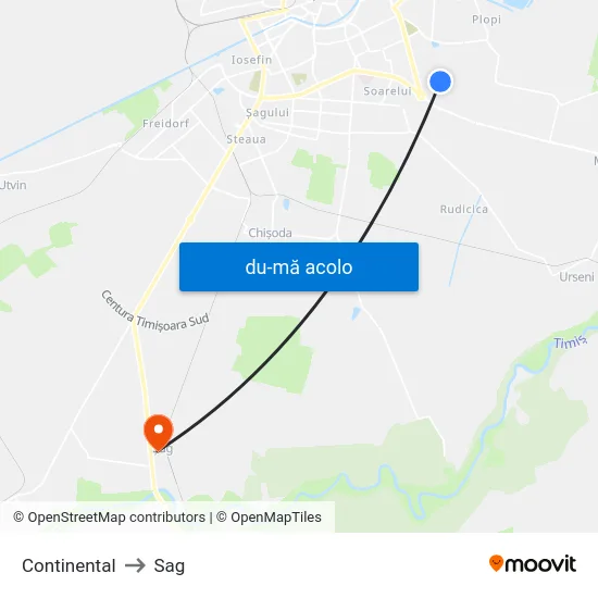 Harta de Continental către Sag