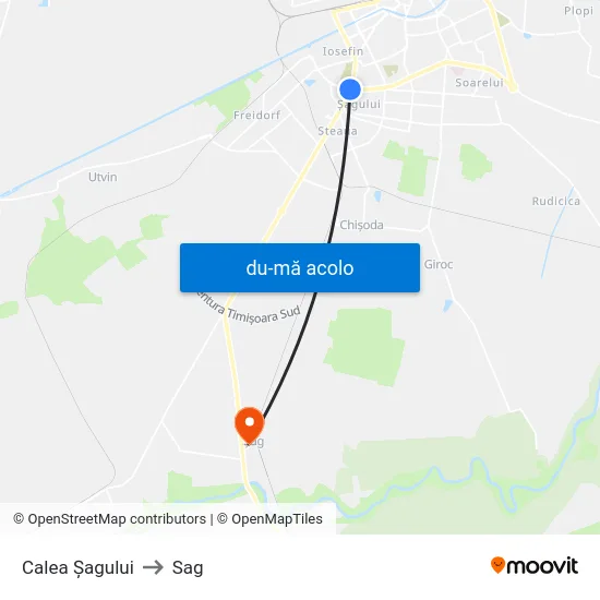 Harta de Calea Șagului către Sag