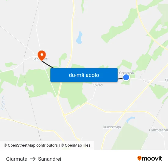 Harta de Giarmata către Sanandrei