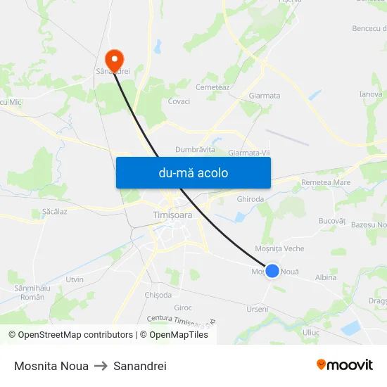 Harta de Mosnita Noua către Sanandrei